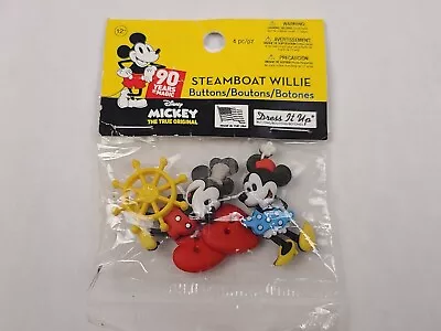 Steamboat Willie Mickey Minnie Mouse Buttons Dress It Up Disney Sewing Craft New • $6.99