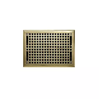 Signature Hardware Mission Polished Brass Floor Register With Damper 12  X 14   • $169.99