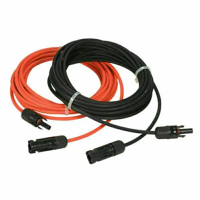 Solar Panel Extension Cable Wire Black&Red Pair For MC/4 14/12/10 AWG Connector • £10.44