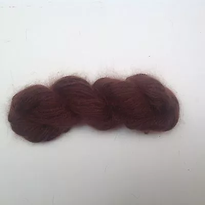 Chocolate 100% Angora Yarn 20 Grms/75 Yds Worsted Weight • $14.95