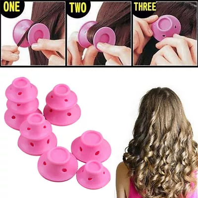 £3.57 • Buy 10Pop Silicone Hair Curler Spiral Roller Hair DIY No Heat Magic Spiral Clip Tool