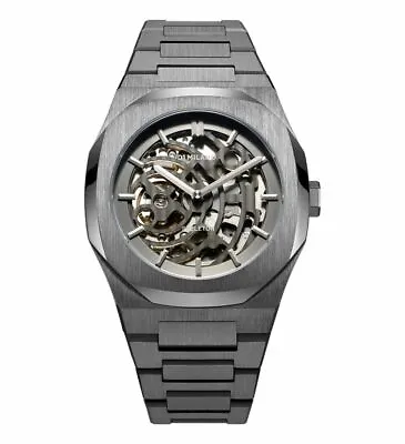 £575 • Buy D1 Milano Skeleton Watch 41.5 Mm - Gunmetal - Automatic - Steel - SKBJ02