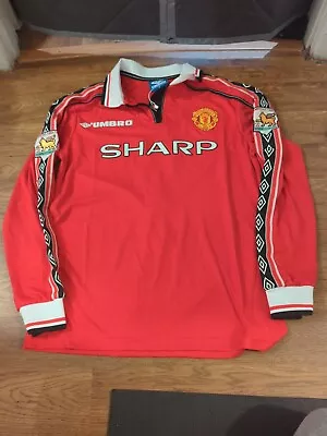 David Beckham Manchester United 98/99 Retro Home Jersey Long Sleeve Size Medium  • $79