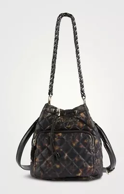 MZ WALLACE Crosby Drawstring Soft Bucket Bag -Tortoise New-Never Worn -orig $295 • $200