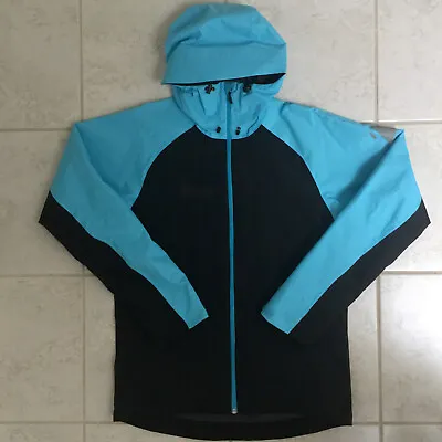 Haglofs Esker Shell Rain Jacket Outdoor Hiking Coat Mens Medium M Black Blue • $58