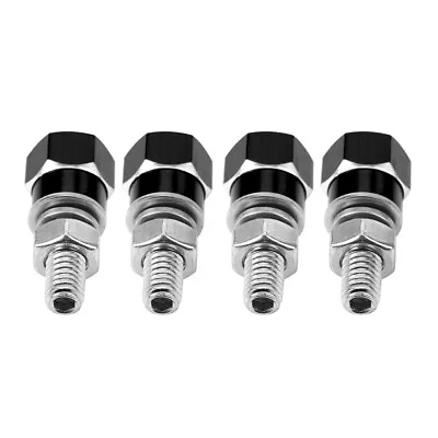 Black 4pcs Thread License Plate Frame Bolts Screws For Motorcycle • $9.80