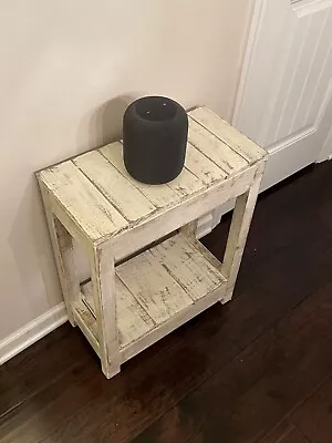 Antique White Reclaimed Wood Rustic Farmhouse-Style Sofa End Table / Cabin Style • $119