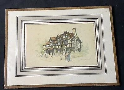 Old Marjorie Bates Glass Mount Picture Shakespeare Birth Place Stratford On Avon • $18.65