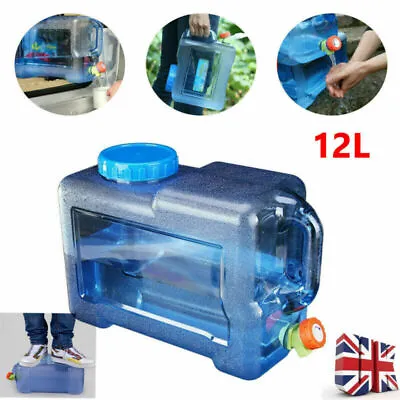 £19.99 • Buy 12L Camping Hiking Tank Container Storage Drinking Water Bottle Bucket With Tap