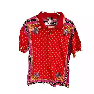 Vintage Gianni Versace Mens Polo Shirt 56 Donatella Collectors Chaos Couture • $249