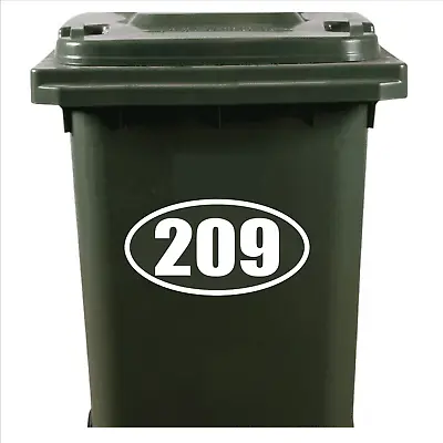 Oval Wheelie Bin House Numbers Stickers Dustbin Sticker Peel & Stick Set Of 4 • $39.45