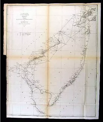 1851 Coast Survey Map New York City Long Island New Jersey Pine Barrons • $60