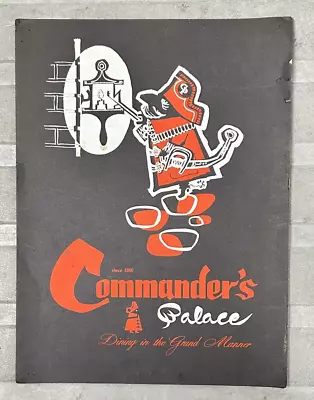 Vintage Commander’s Palace Restaurant Menu New Orleans LA • $39