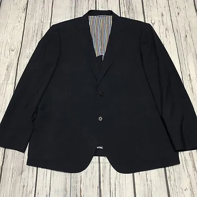 Ibiza Modern 2 Button Navy Blue Blazer 48 R Reg Light Soft Cut Wool • $20.90