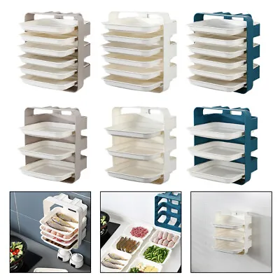 Kitchen Preparation Plates 3/6 Layer Wall Mount Rack Organizer Storage Set • £16.19