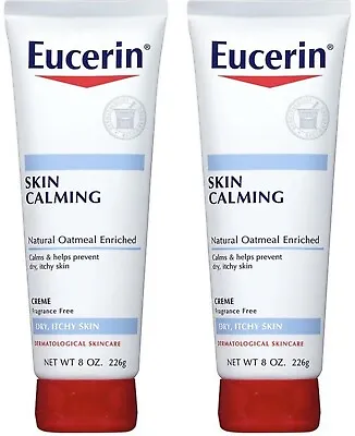 2x Eucerin Skin Calming Cream Full Body Lotion For Dry Itchy Skin Natural  • $20