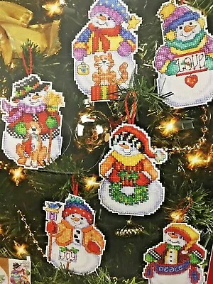 Janlynn SNOW FOLKS ORNAMENTS Christmas Cross Stitch Kit #023-0342 Make 6 Snowman • $19.99