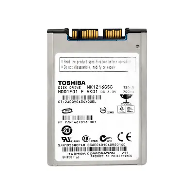 TOSHIBA 120GB 5.4K 8MB MicroSATA 1.8'' MK1216GSG • $59.39