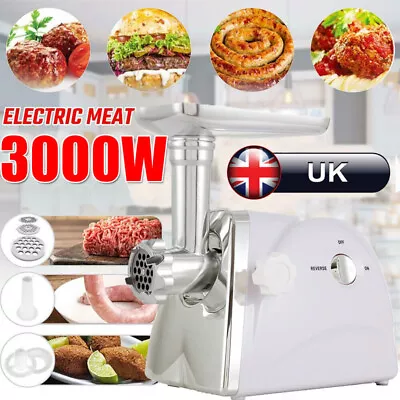 3000 Watt Electric Meat Grinder Mincer Machine Food Mincing Sausage Maker Filler • £47.99