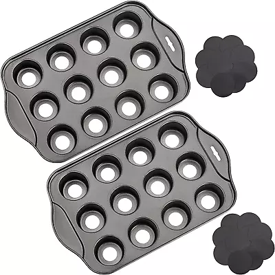 Tosnail 2 Pack 12 Cavity Mini Cheesecake Pan With Removable Bottom • $34.81