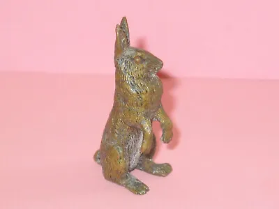 Antique Victorian VIENNA BRONZE Upright Rabbit ~ Great Detail • $77.11