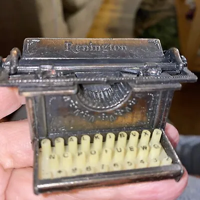 Miniature VINTAGE DIE CAST Metal Antique RENINGTON TYPEWRITER  Pencil Sharpener  • $8