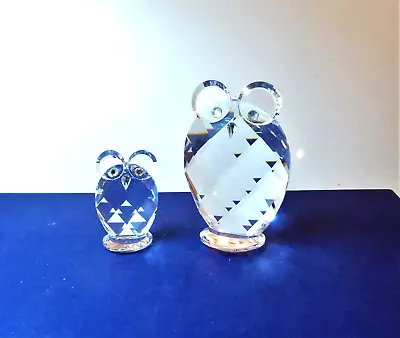 Vintage Austrian Crystal Mother And Baby Owl Figurines • $9.99