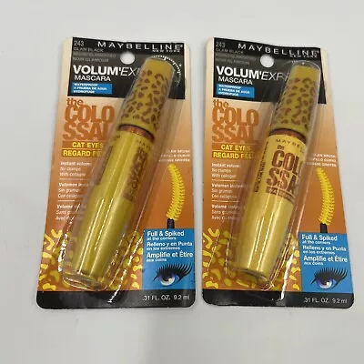 X2 Maybelline Volum' Express Colossal Cat Eyes Waterproof Mascara 243 Glam Black • $14.89