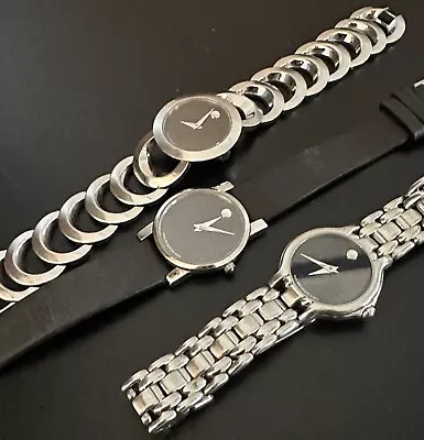 3 Vintage MOVADO MUSEUM Watches  Womens Designer Luxury For Repair/Parts • $125