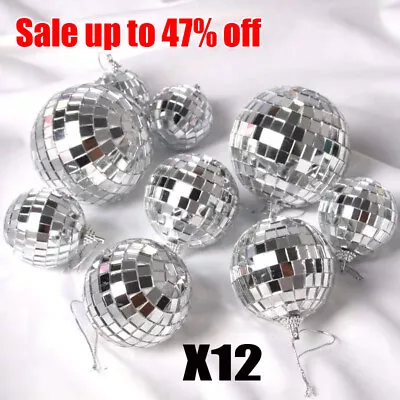 12XGlitter Lighting Ball Decoration Tree Disco Party Decor Mini Mirror Balls • £3.52