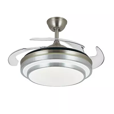 36'' Ceiling Fan Light LED Chandelier Fan With Retractable Blades Remote Control • $66.50