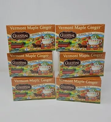 6x Celestial Seasonings - Herbal Tea - Vermont Maple Ginger - 20 Bags Each  • $29.99