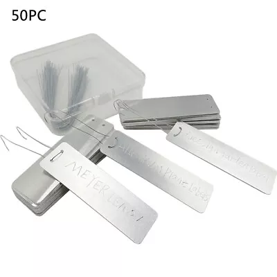 Aluminum Plant Labels Tree Tags With Hole Metal Wires Double-Sided Write DIY Set • $16.49