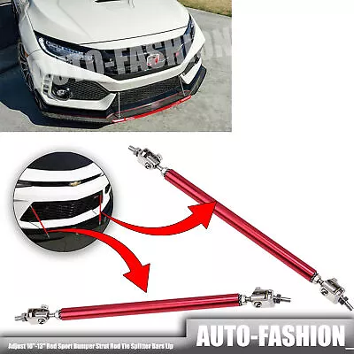 For Honda Civic SI Coupe Red Sport Bumper Strut Rod Tie Splitter Bars Lip • $8.99