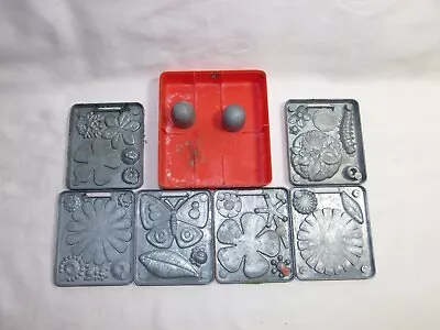 Vintage 1965 Mattel Fun Flowers Creepy Crawlers 6 Plates And Holder • $19.88