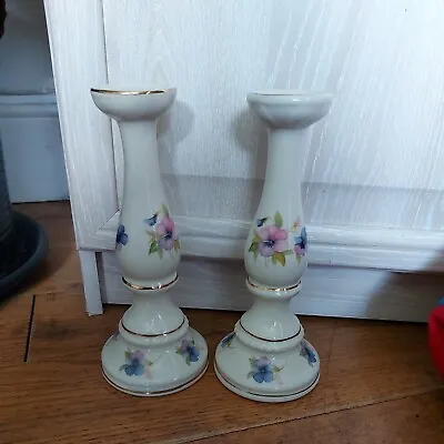 £5.99 • Buy Pair Of Ceramic Candlestick Maryleigh Pottery  Staffordshire