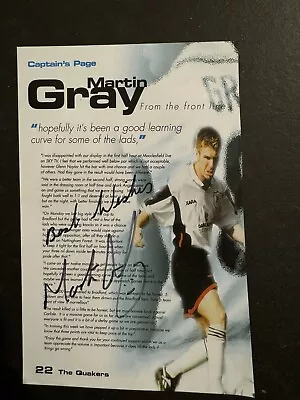 Martin Gray - Darlington Fc Signed Picture  • £2.50