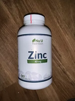 New Nu U Nutrition 40mg Zinc Tablets - 365 Count - BBD 11/24 • £4