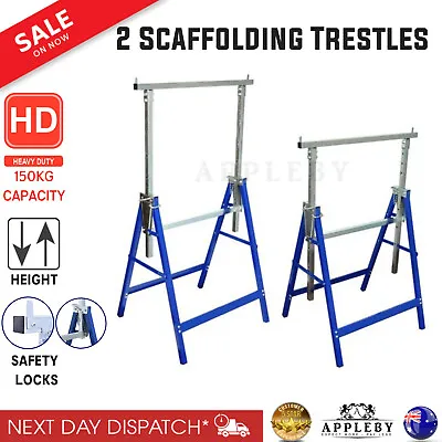 $112.69 • Buy 2 Scaffolding Trestles Building Handyman Works Scaffold Saw Horse Bench 150KG AU
