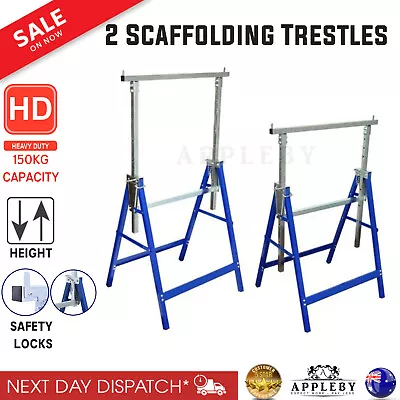 $127.93 • Buy 2 Scaffolding Trestles Building Handyman Works Scaffold Saw Horse Bench 150KG AU