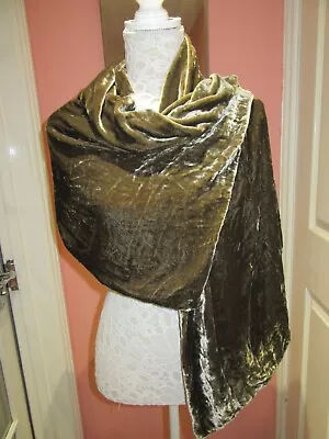 Sage Green Large Crushed Velvet Double Thickness Shawl/stole Wrap • £8.99