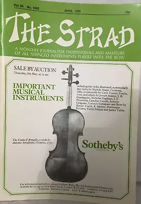 The Strad Magazine -  April 1975- Violin Strings - Comte D Armaille • $9.59