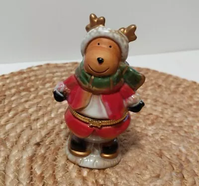 Moose Christmas Trinket Box Figurine • $9.99