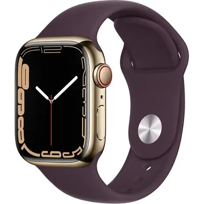 New Apple Watch Series 7 41mm Cellular Unlocked Gold Stainless Steel Cherry Band • $299.99