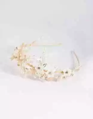 Crystal Wedding Headband Gold Leaves Bridal Headpiece Hair Accessories Jewelery • £20.99