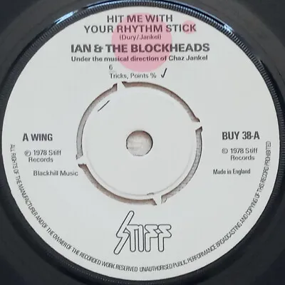 £2.69 • Buy Ian Dury & The Blockheads - Hit Me With Your Rhythm Stick - 7  Single - 1978