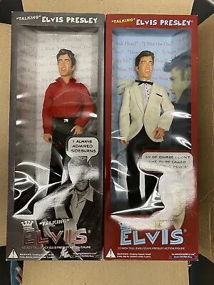 Two Talking Elvis Presley 12  Action Figures NIB - 2003.  May Need New Batteries • $50