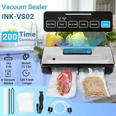 INKBIRD Vacuum Sealer Machine Auto Kitchen Fresh Storage Saver + Food Seal Bags • $115.99