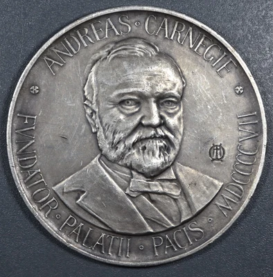 $20.50 • Buy 1908 ANDREW CARNEGIE SILVER  93 Grams 999 Founder Of Peace Palace Medal GEM 7223