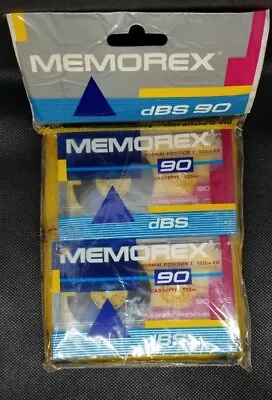 MEMOREX DBS 90 BLANK CASSETTE TAPES LOT OF 2 NEW OLD STOCK • $5